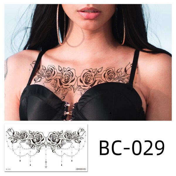 Tattoo stickers, Chest tattoo, Rose