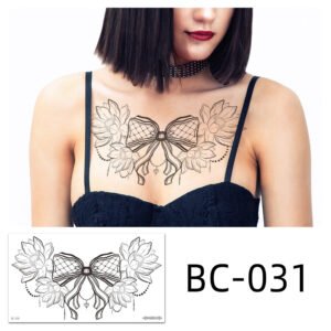 Tattoo stickers, Chest tattoo, Bow