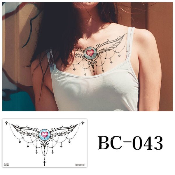 Tattoo stickers, Chest tattoo, ruby