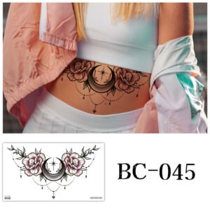 Tattoo stickers, Chest tattoo, Flowers