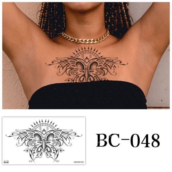 Tattoo stickers, Chest tattoo, Butterfly