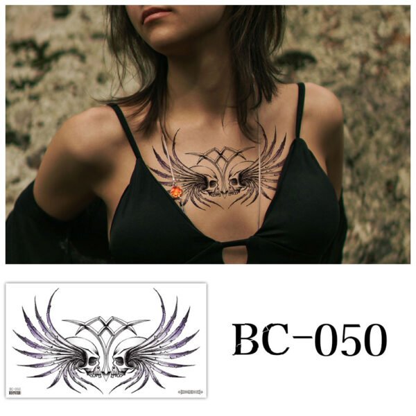 Tattoo stickers, Chest tattoo, Skull