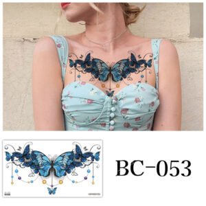 Tattoo stickers, Chest tattoo, Butterfly