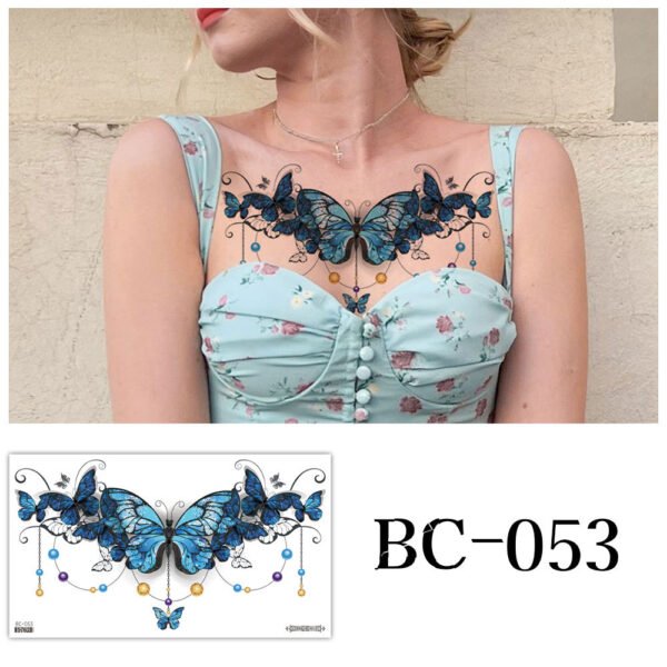 Tattoo stickers, Chest tattoo, Butterfly